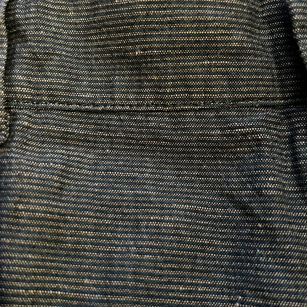 J. Crew Baird McNutt Irish Linen Blue Gray Striped Flat Front Shorts Size 34